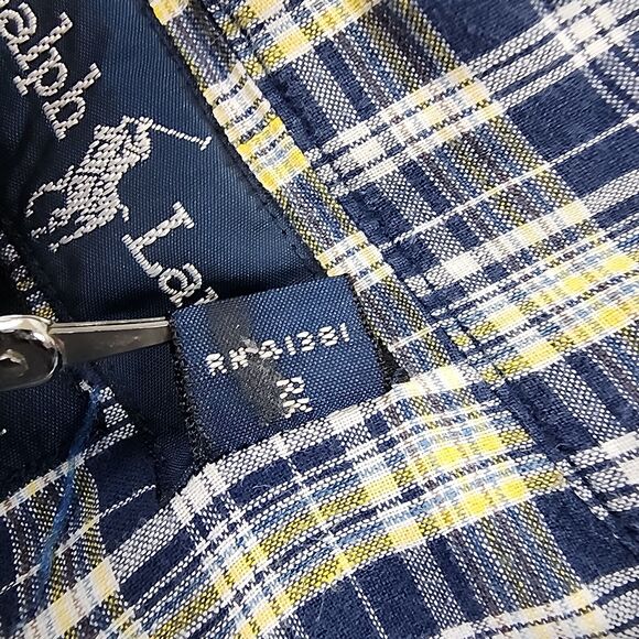 Ralph Lauren Shirt Mens Large Blue Green Plaid Blaire Short Sleeve Button Down - Picture 13 of 13